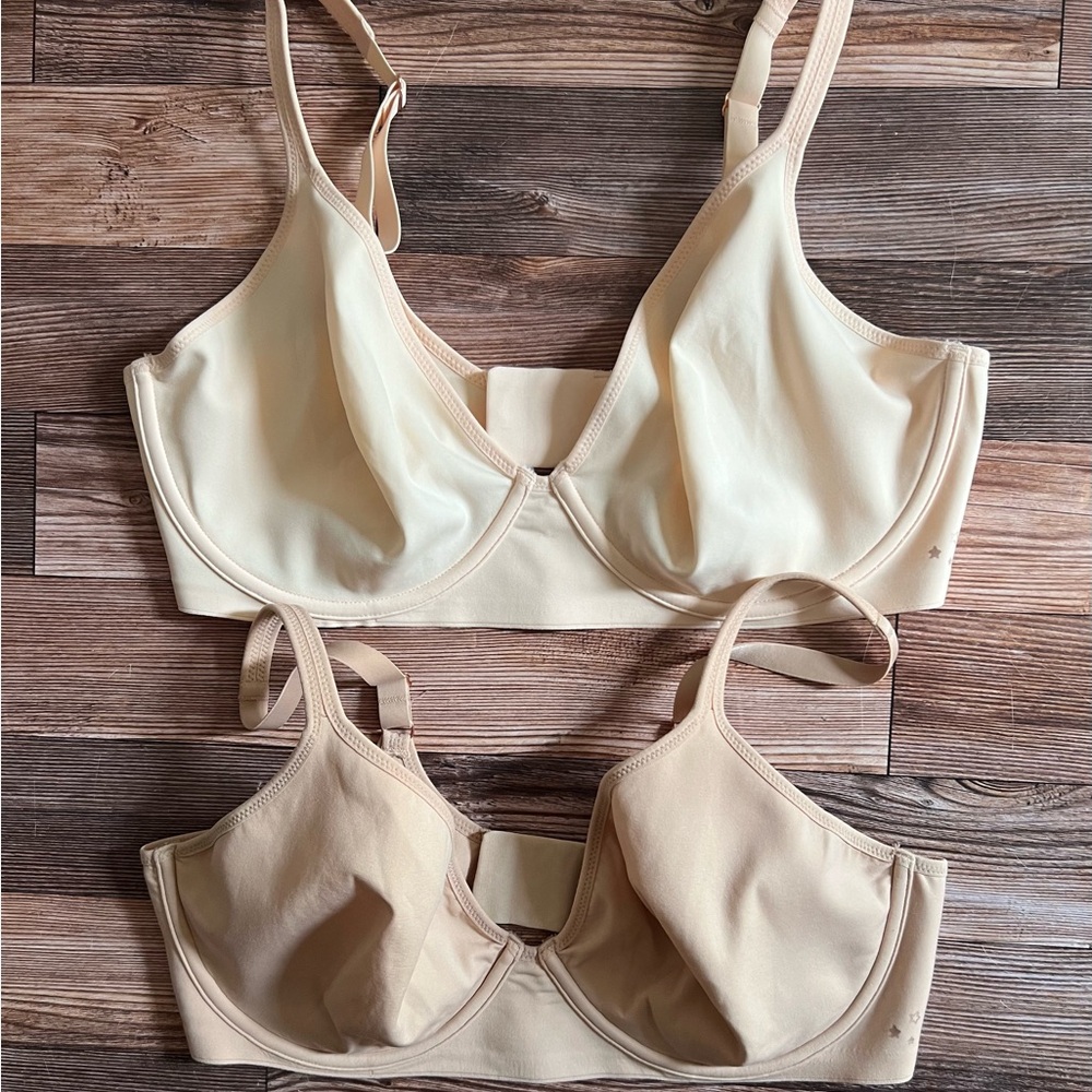 Aerie Cream and Tan Bra Duo